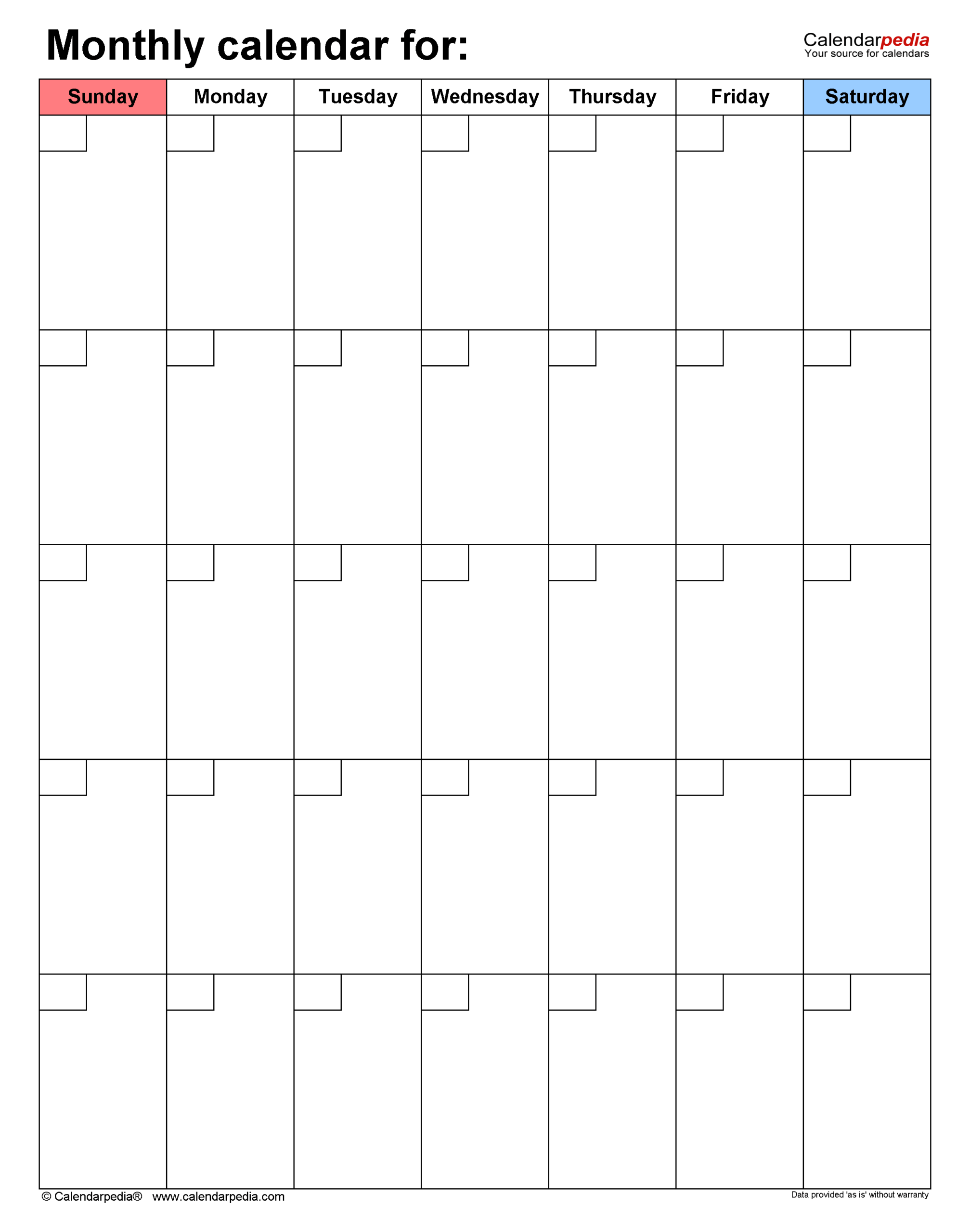 Blank Monthly Calendars In PDF Format 22 Templates Blank Monthly Calendars In PDF Format 22 Templates