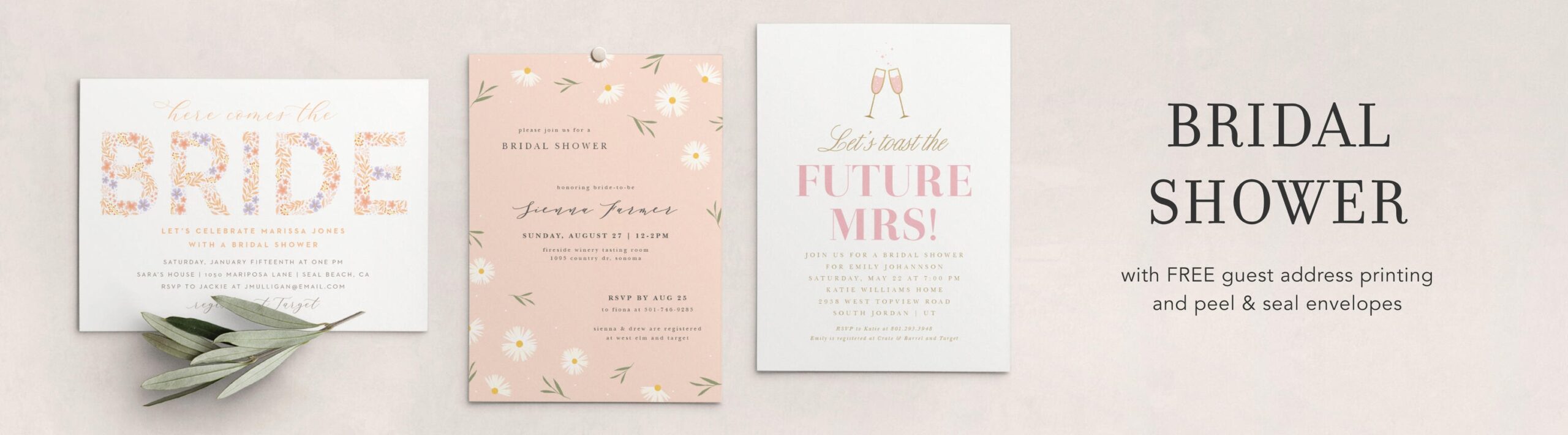 Bridal Shower Invitations Templates Match Your Color U0026 Style Free 