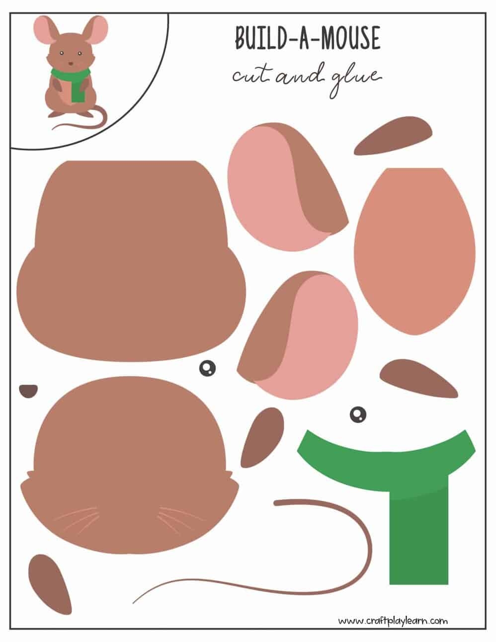 Build A Mouse Craft Cut And Paste Craft Play Learn Build A Mouse Craft Cut And Paste Craft Play Learn