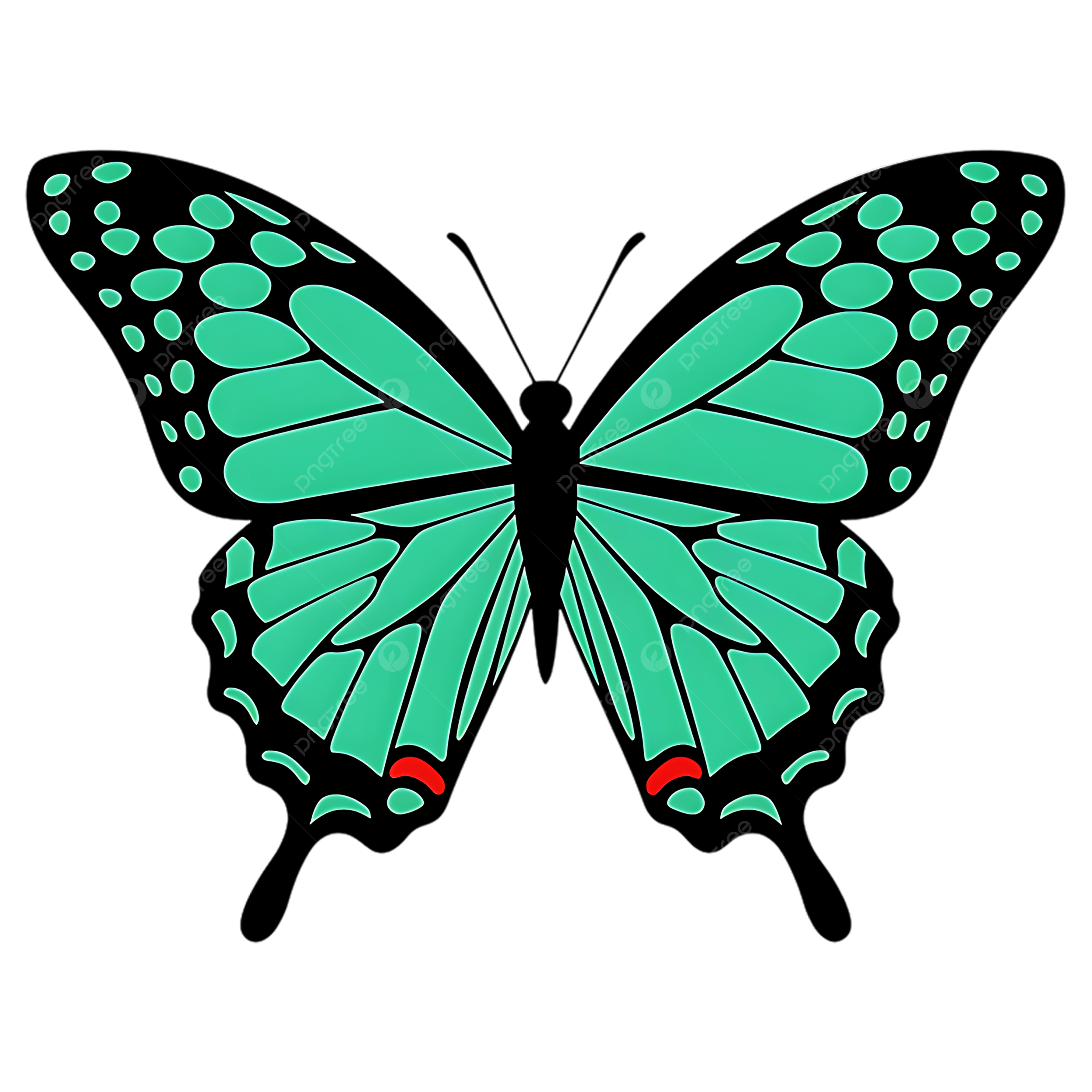 Free Printable Mint Green Butterflies Template