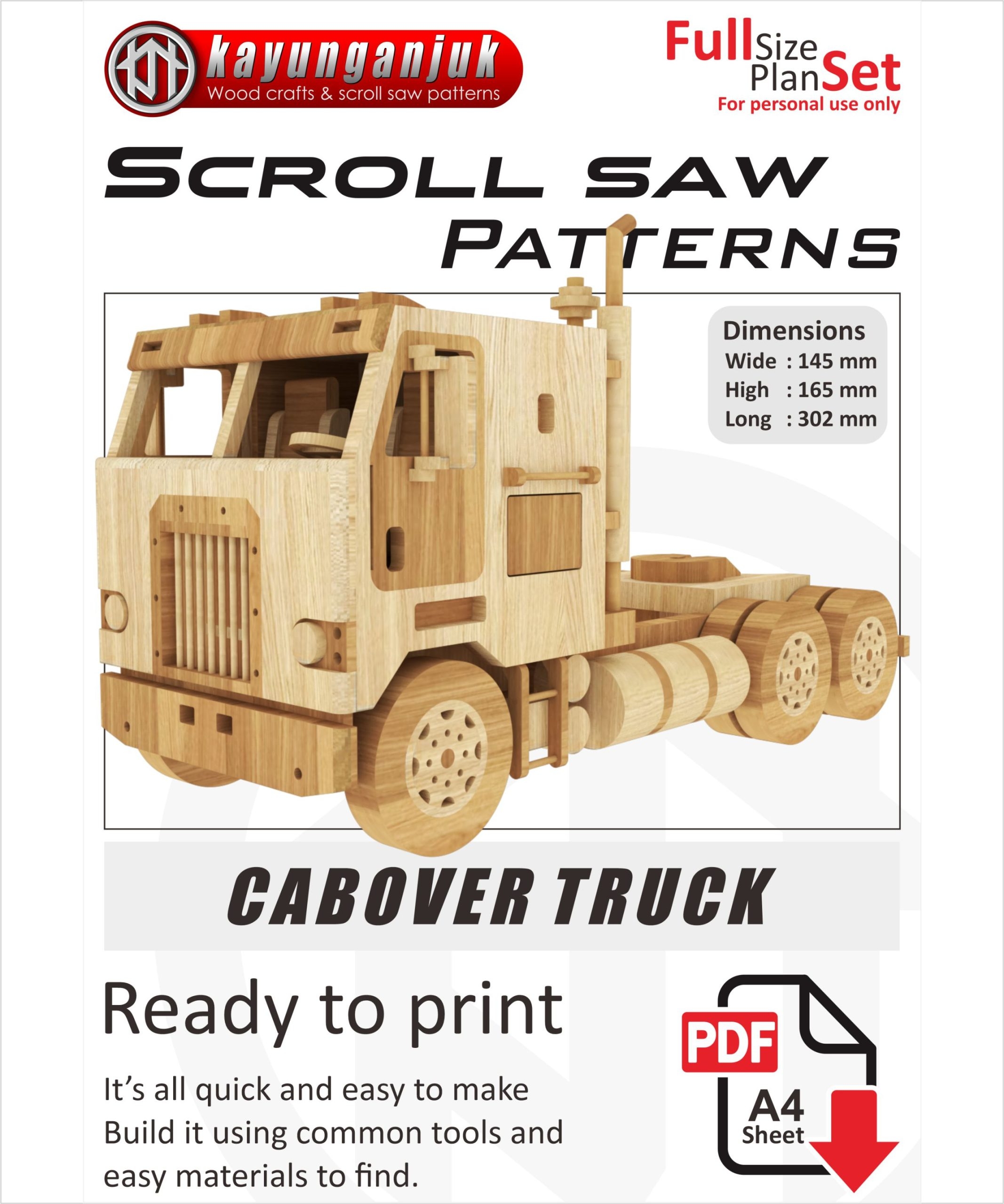 Cabover Truck Wooden Toy Plans Cabover Truck Wooden Toy Plans