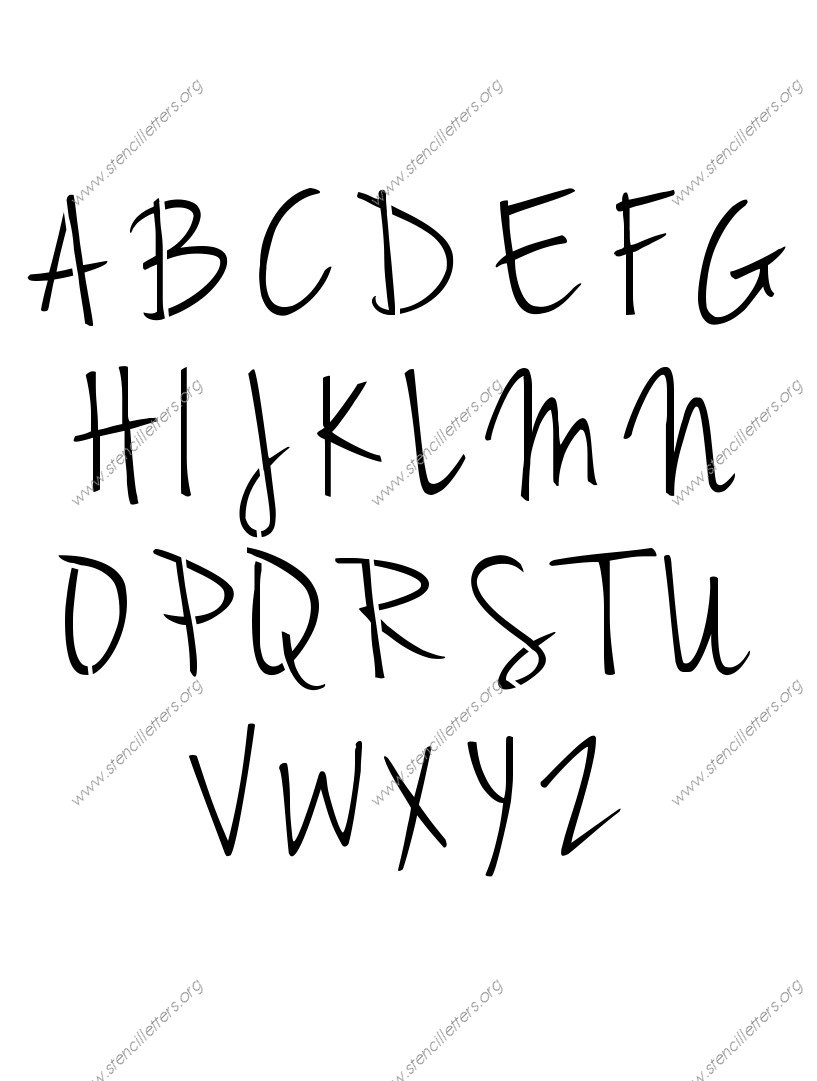 Casual Handwritten Cursive Uppercase U0026 Lowercase Letter Stencils Casual Handwritten Cursive Uppercase U0026 Lowercase Letter Stencils