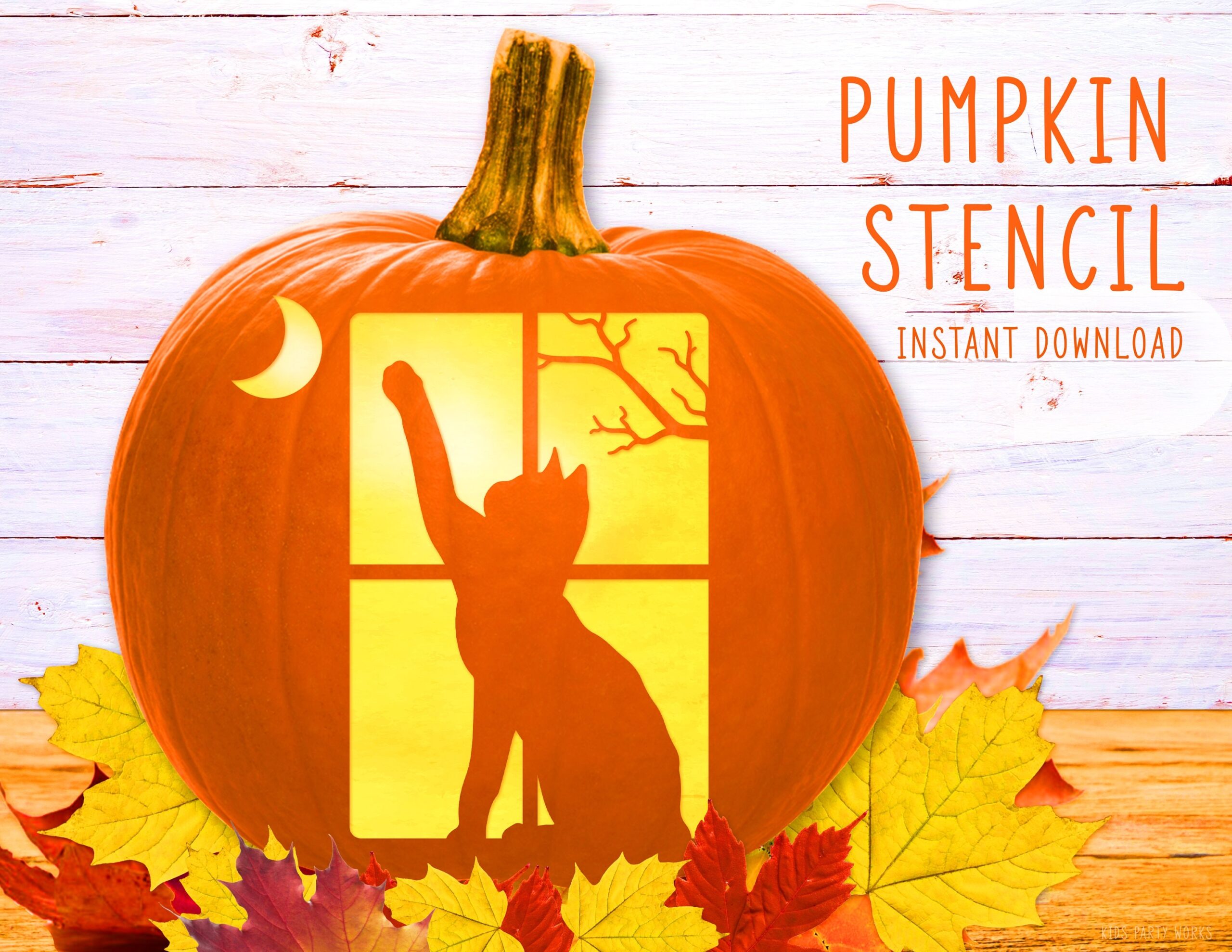 Free Printable Pumpkin Template Cat