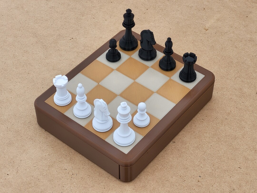 Chess 4x5 Microchess Set Chess Variant With A Small Board No Queen And A Single Pawn Magnetic Travel Set Etsy