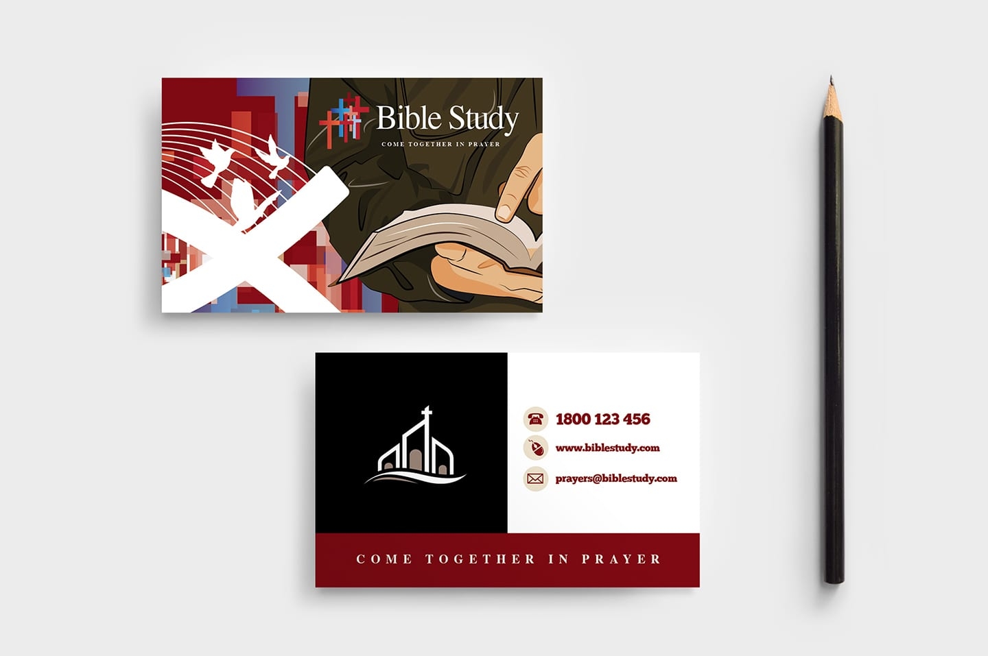 Christian Church Business Card Template In PSD Ai U0026 Vector BrandPacks