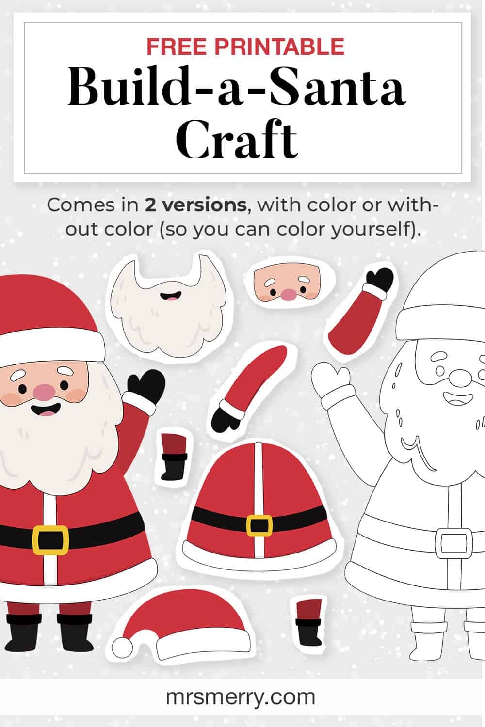 Christmas Build a Santa Craft Mrs Merry Christmas Build a Santa Craft Mrs Merry