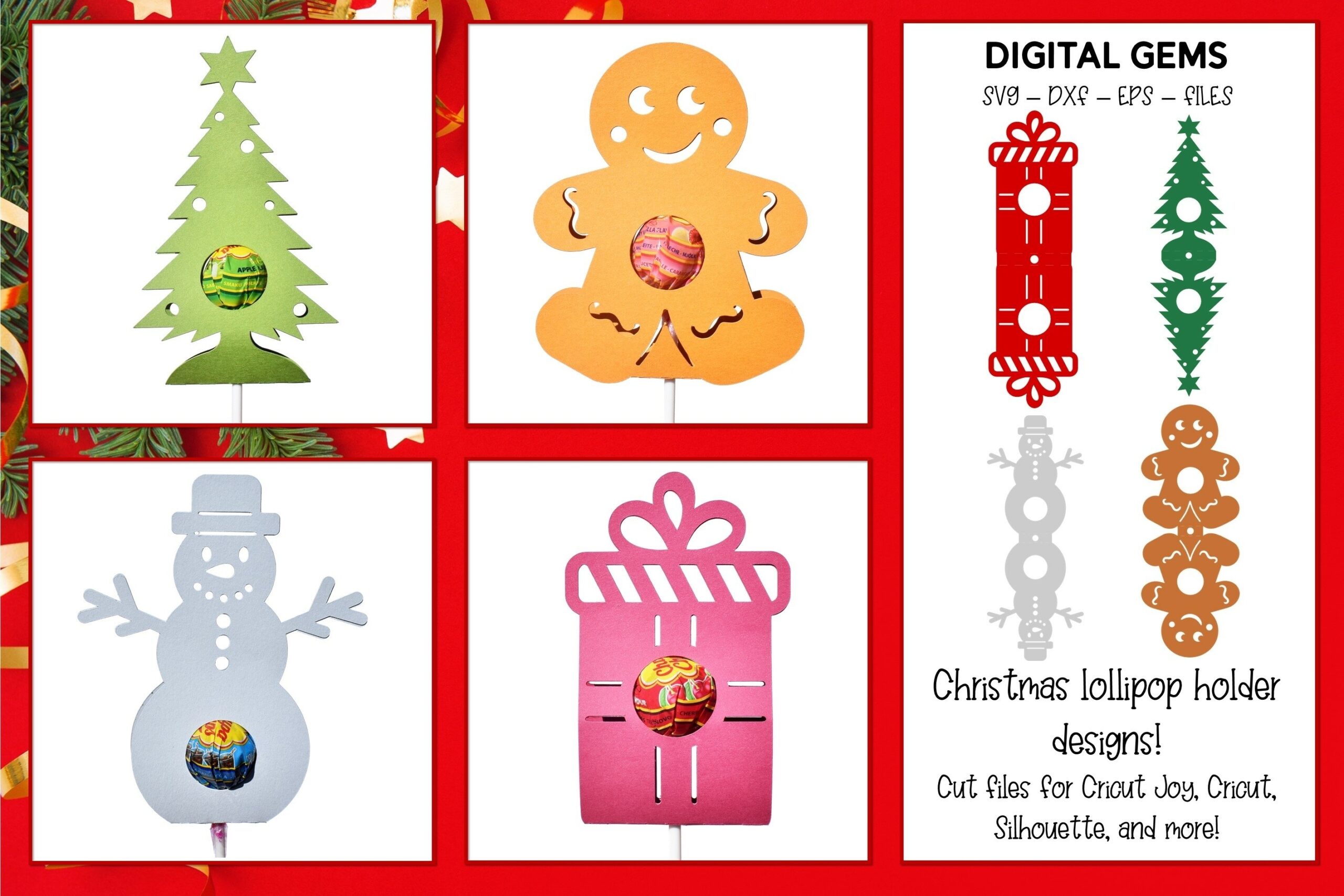 Christmas Lollipop Sucker Holder Designs SVG 1618907 