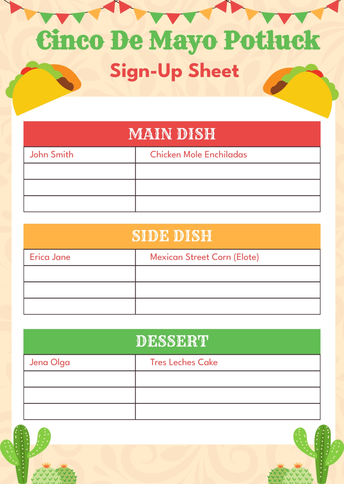 Cinco De Mayo Potluck Sign Up Sheet Free Printable Printable Party Favors Cinco De Mayo Potluck Sign Up Sheet Free Printable Printable Party Favors