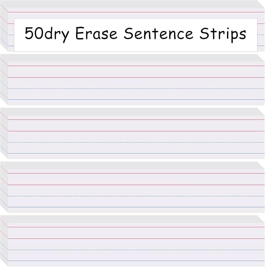 Cindeer 50 Sheet Dry Erase Sentence Strips For Teacher Ruled Sentence Strips Word Writing Strips 16 X 3 Inches White Sentence Strips For Teachers Cindeer 50 Sheet Dry Erase Sentence Strips For Teacher Ruled Sentence Strips Word Writing Strips 16 X 3 Inches White Sentence Strips For Teachers