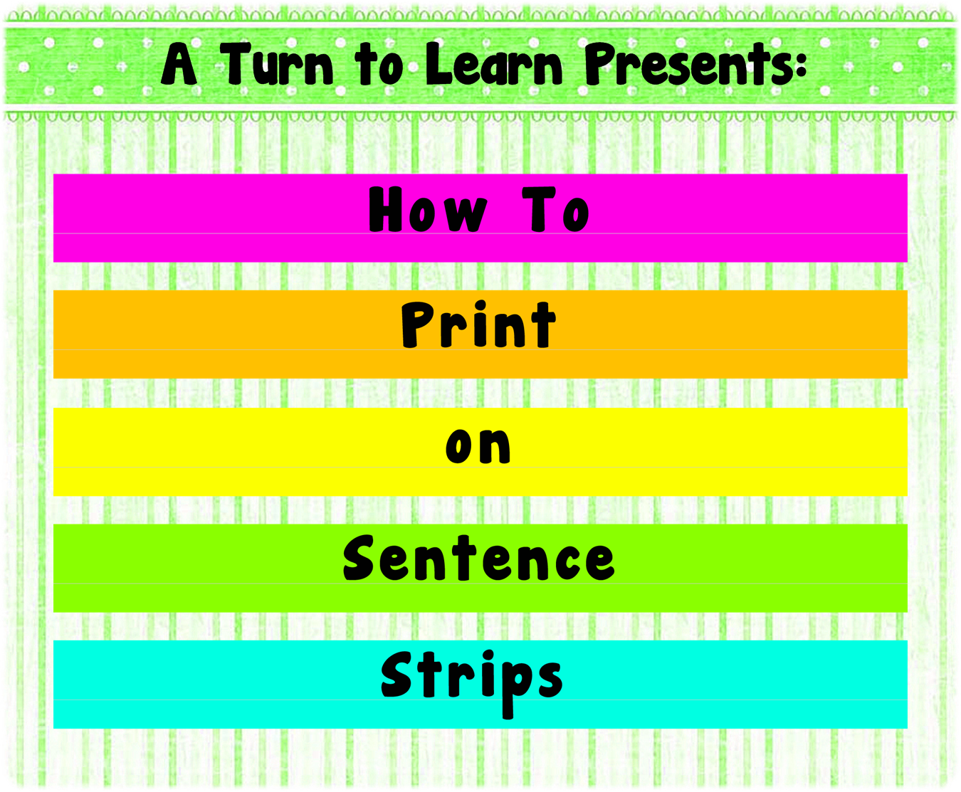 Free Printable Sentence Strip Template