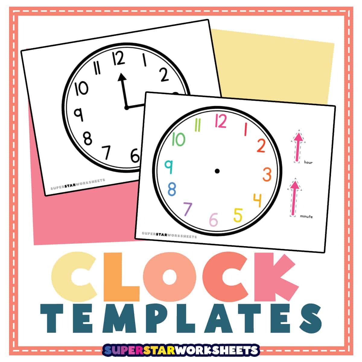 Free Printable Paper Clock Template Free Printable Paper Clock Template