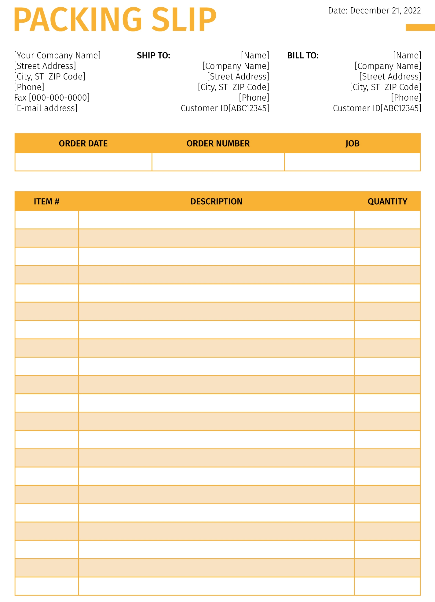 Commercial Packing List Free Google Docs Template Gdoc io