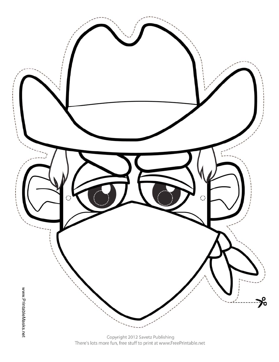 Cowboy Bandit Outline Mask Template Download Printable PDF Templateroller Cowboy Bandit Outline Mask Template Download Printable PDF Templateroller