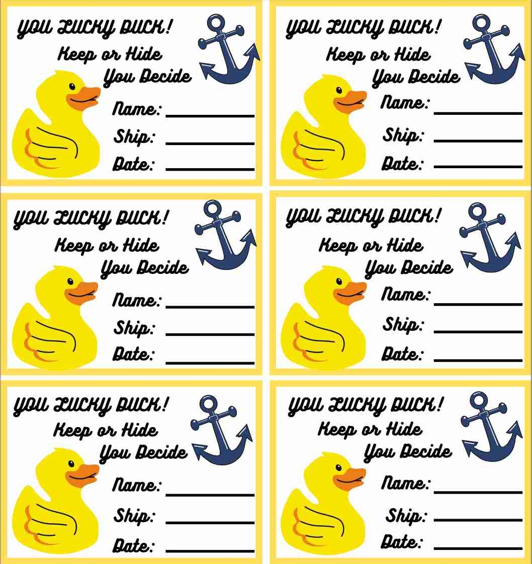 Cruise Duck Tag Template Printable Figure Drawings
