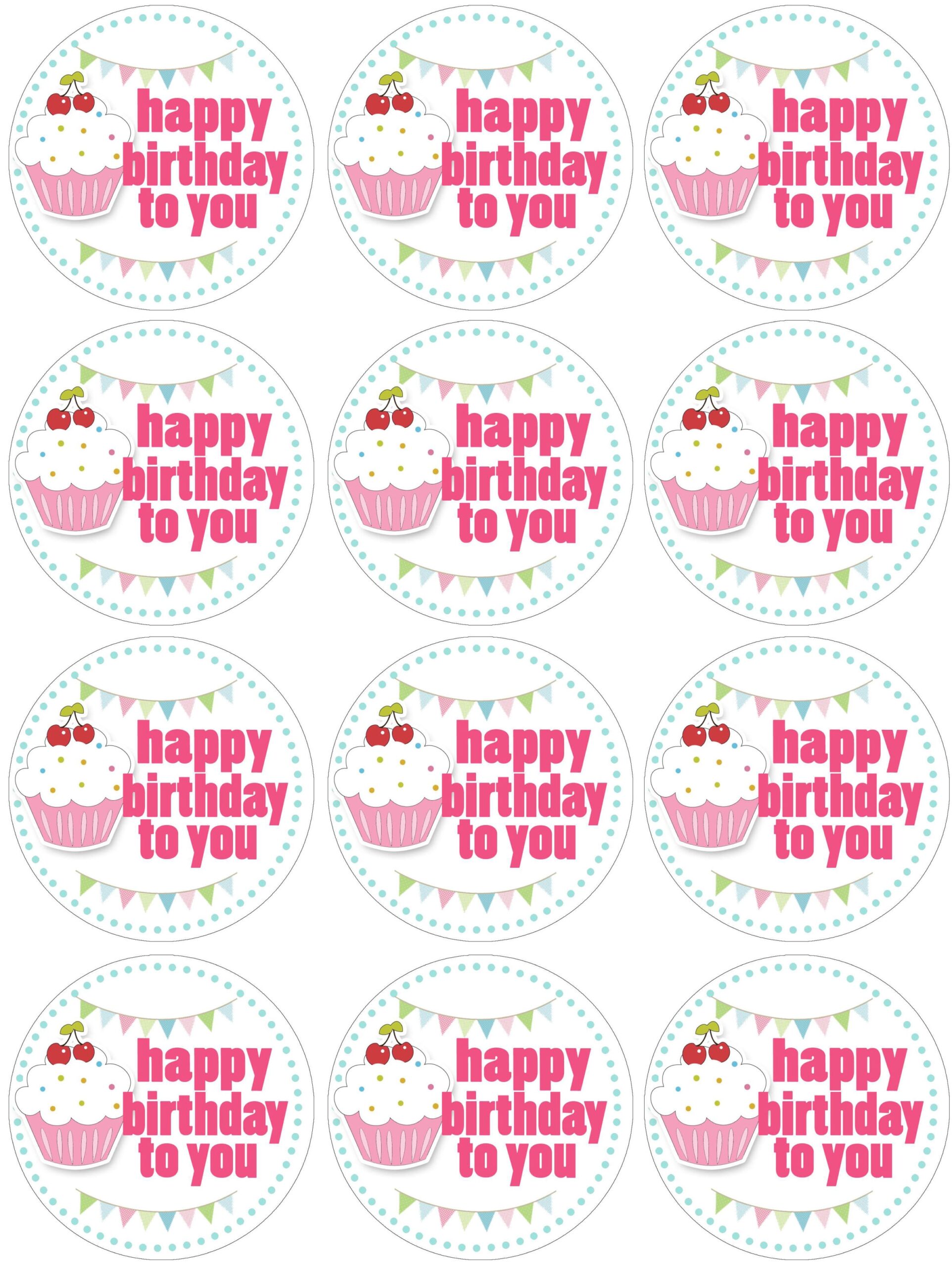 Free Printable Pink Cupcake Toppers Template