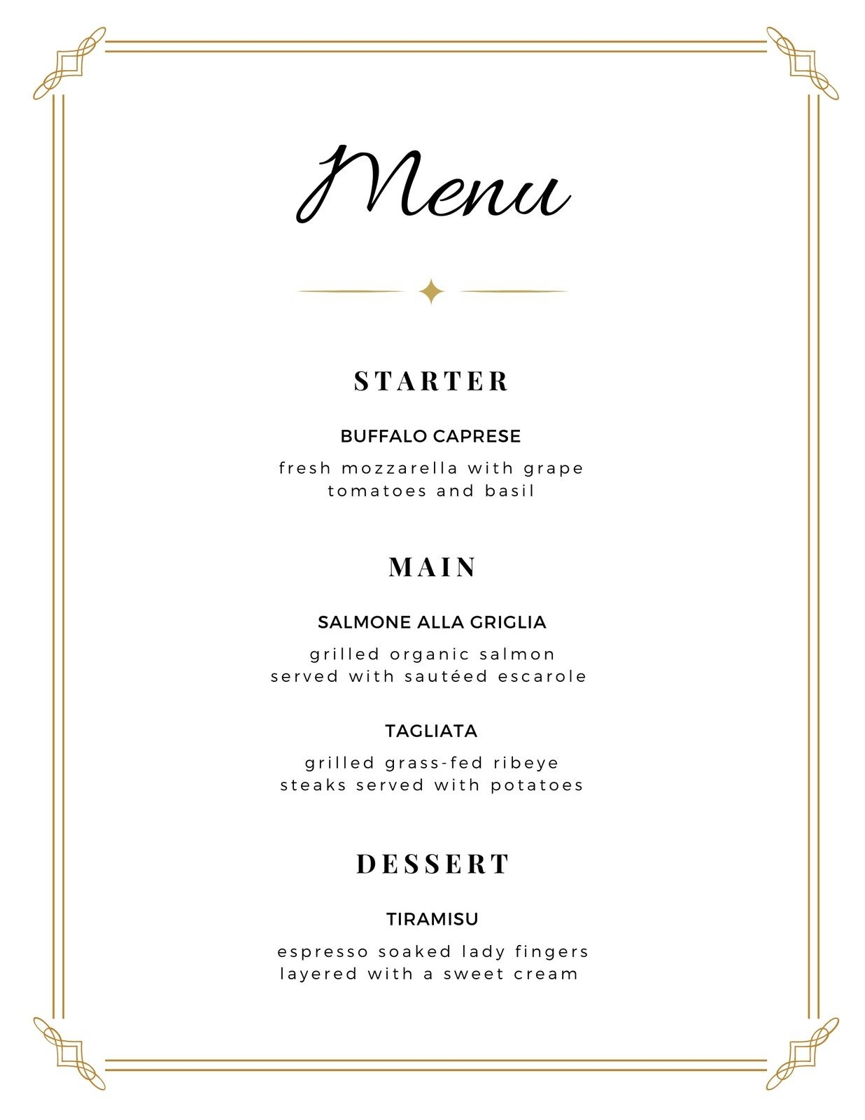 Free Printable Menu Templates Blank