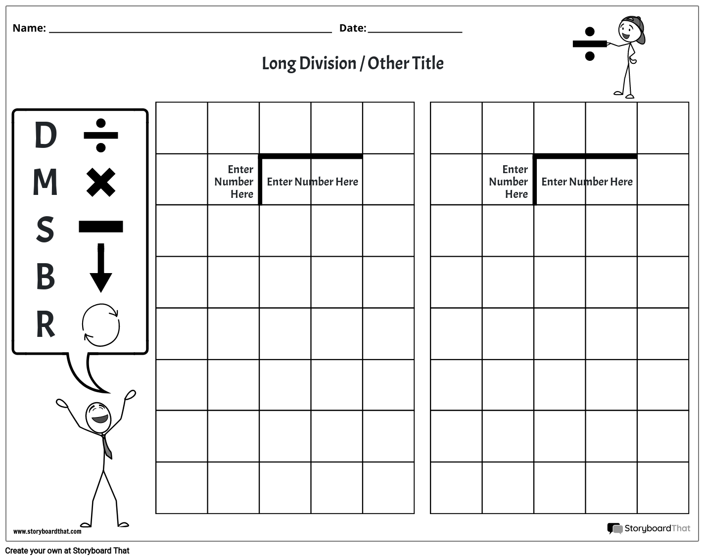 Free Printable Long Division Template