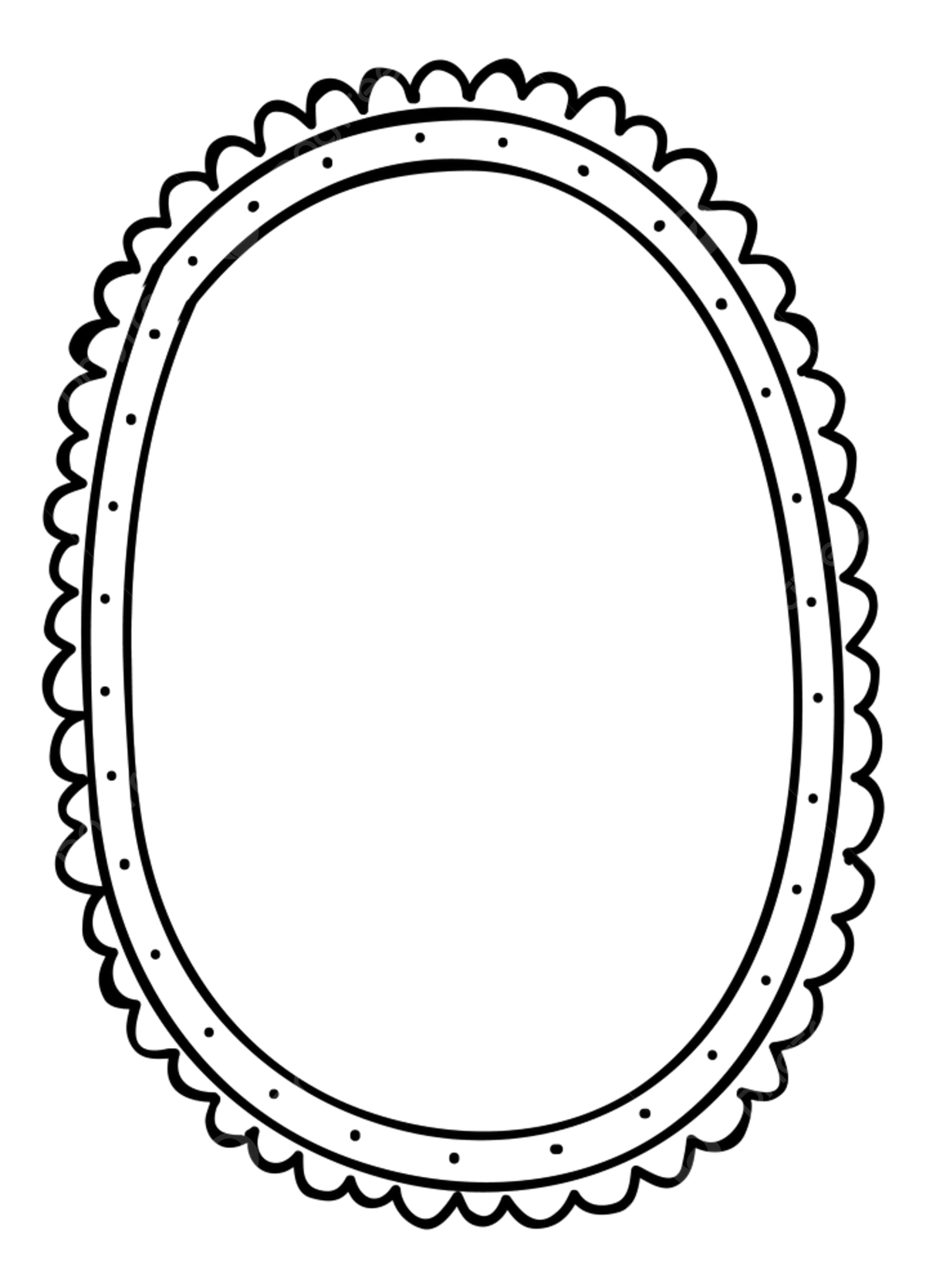 Cute Oval Frame Template Plate Drawing Frame Drawing Oval Drawing PNG And Vector With Transparent Background For Free Download