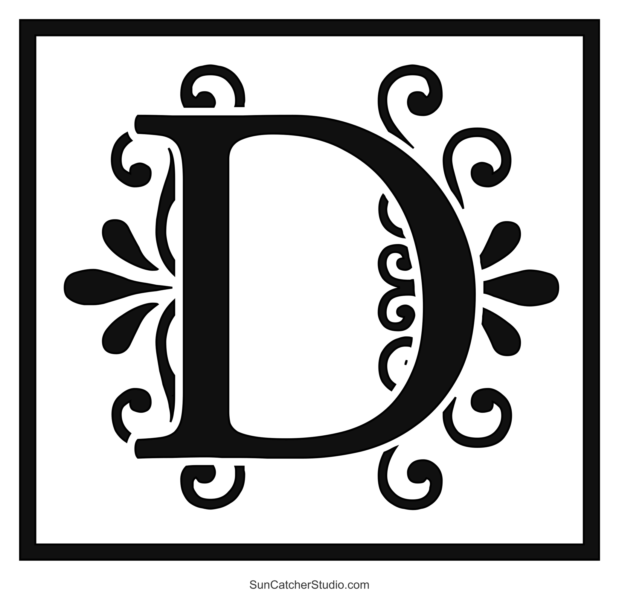 Decorative Letters Large Monogram Ornamental Font Lettering 