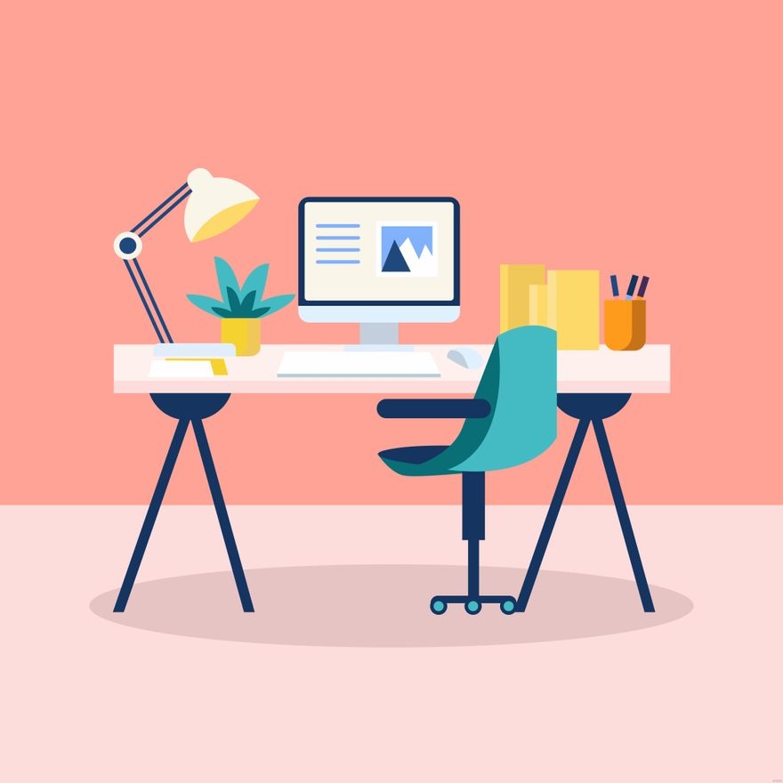 Desk Illustration In Illustrator SVG JPG EPS PNG Download Template 