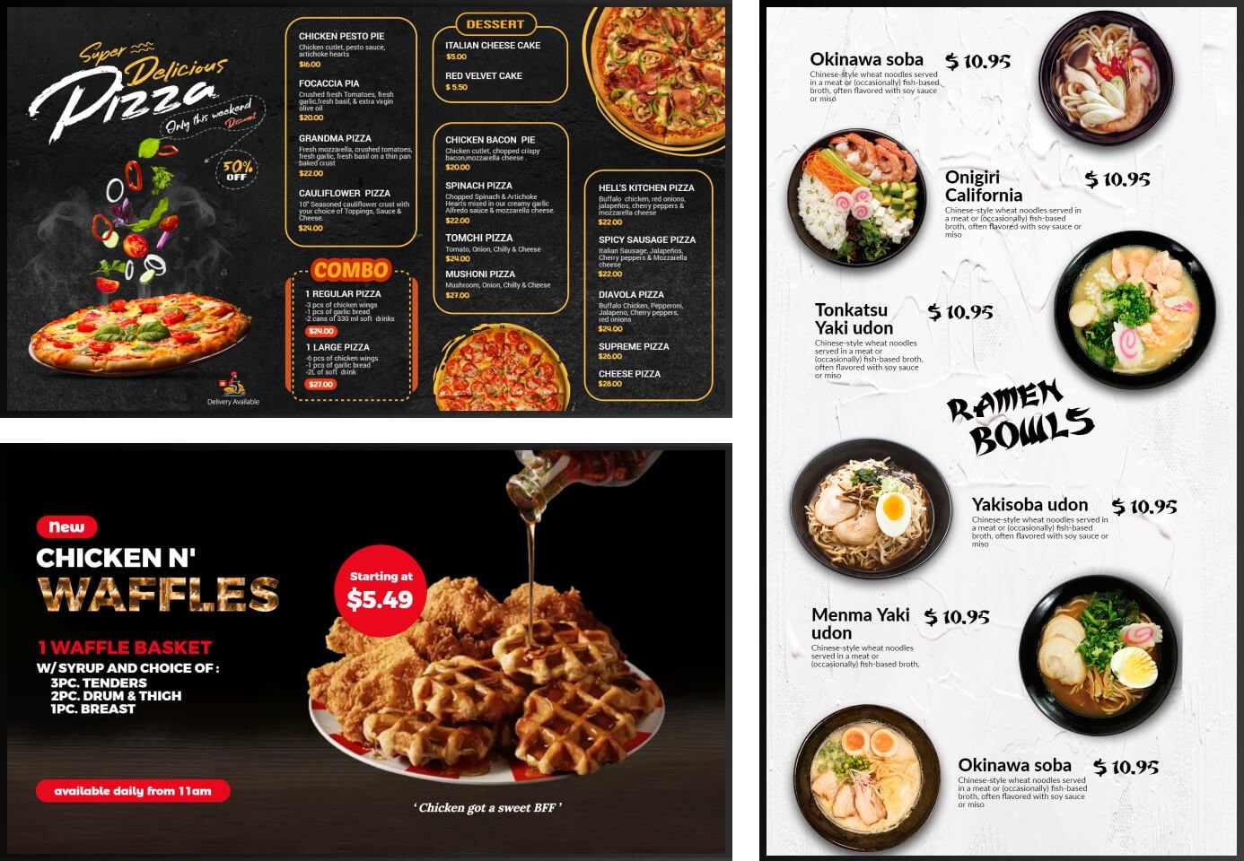 Digital Menu Boards For Restaurants 750 Free Templates