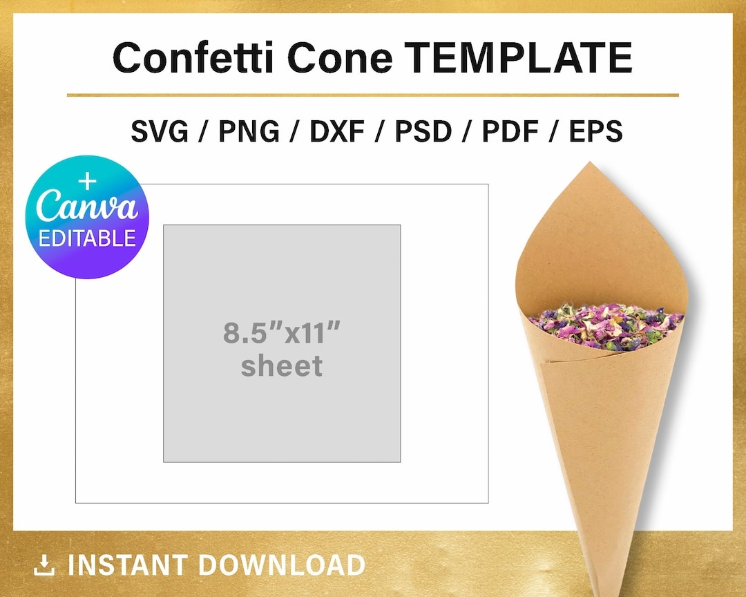 DIY Custom Cone BLANK Template For Wedding Confetti 16x16 Cm Png DIY Custom Cone BLANK Template For Wedding Confetti 16x16 Cm Png