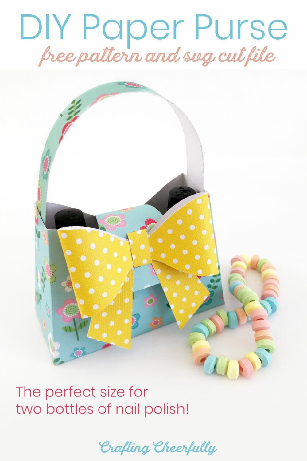 DIY Paper Purse Treat Box Free SVG Cut File Crafting Cheerfully