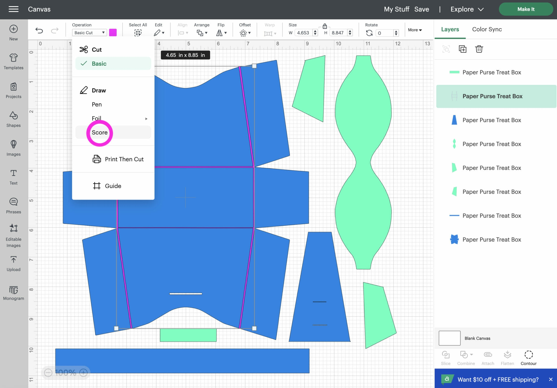 Free Printable Purse Box Template