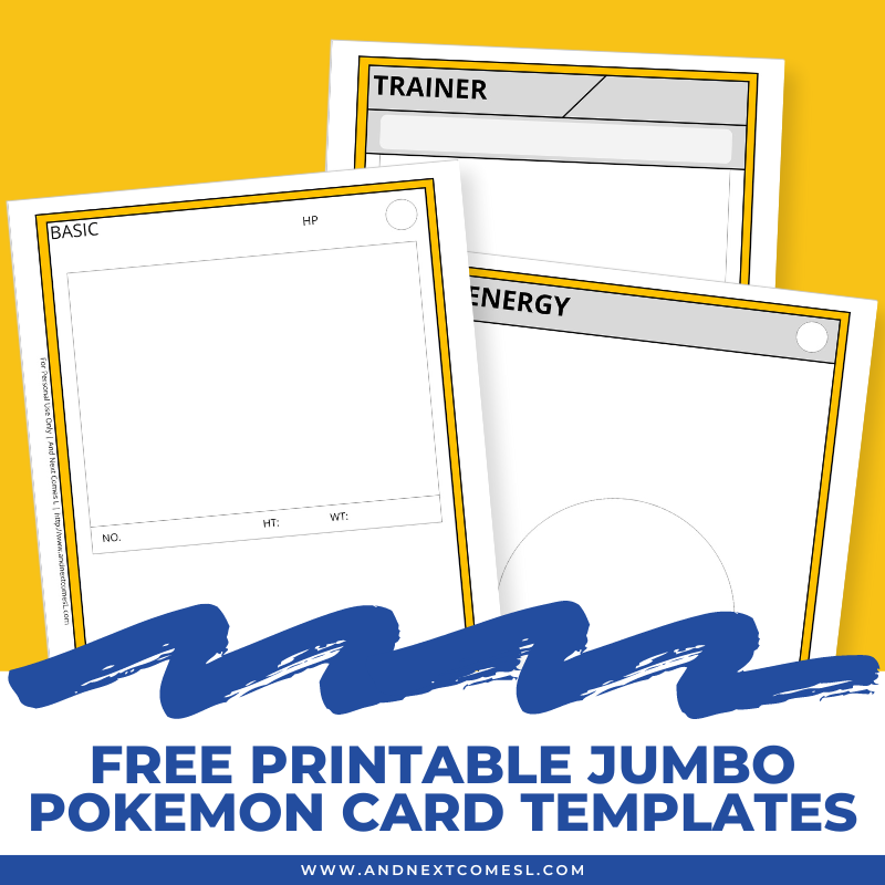 DIY Pokemon Card Templates Free Printable And Next Comes L Hyperlexia Resources