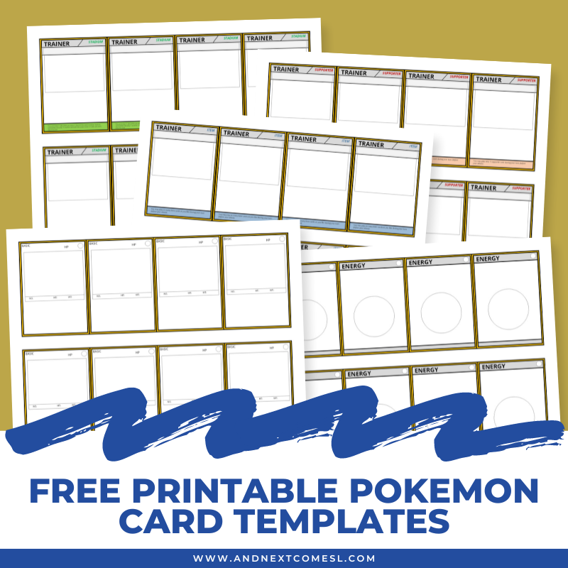 Free Printable Pokemon Card Template