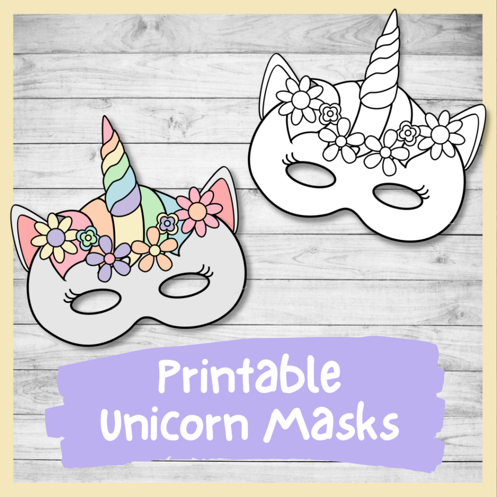 DIY Printable Unicorn Masks Color And Plain Templates PDF Worksheets Library DIY Printable Unicorn Masks Color And Plain Templates PDF Worksheets Library