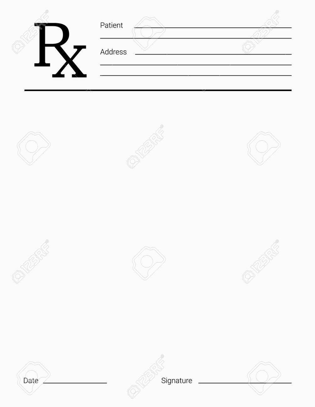 Doctor s Rx Pad Template Blank Medical Prescription Form Royalty Doctor s Rx Pad Template Blank Medical Prescription Form Royalty
