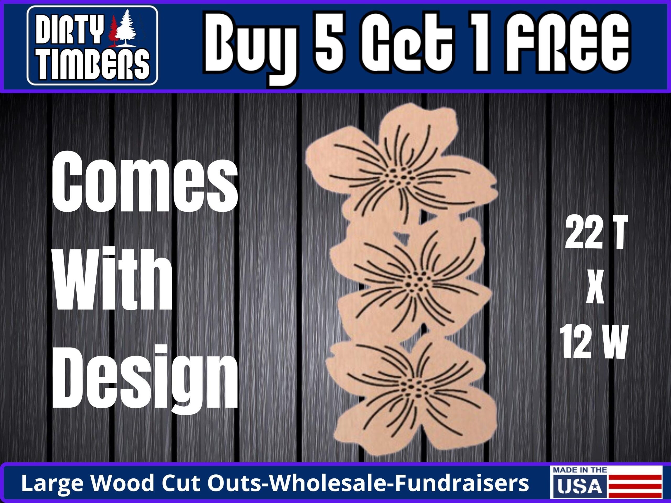 Dogwood Wood Sign Template Unfinished Wood Door Hanger MDF Dogwood Wood Sign Template Unfinished Wood Door Hanger MDF