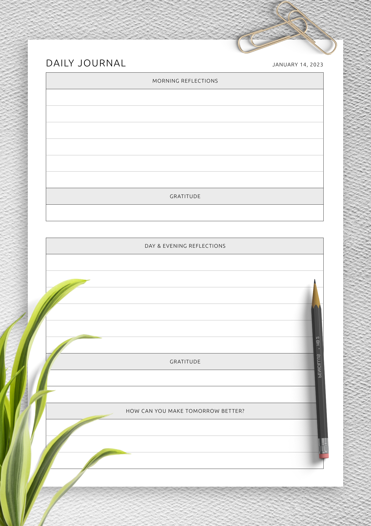 Download Printable Daily Journal PDF Download Printable Daily Journal PDF