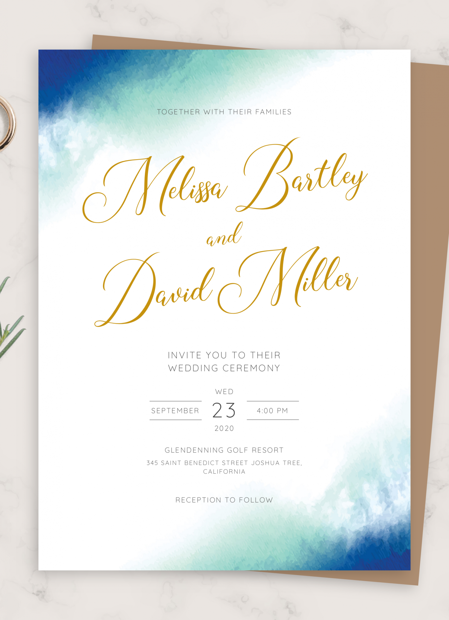 Download Printable Deep Sea Beach Wedding Invitation PDF Download Printable Deep Sea Beach Wedding Invitation PDF