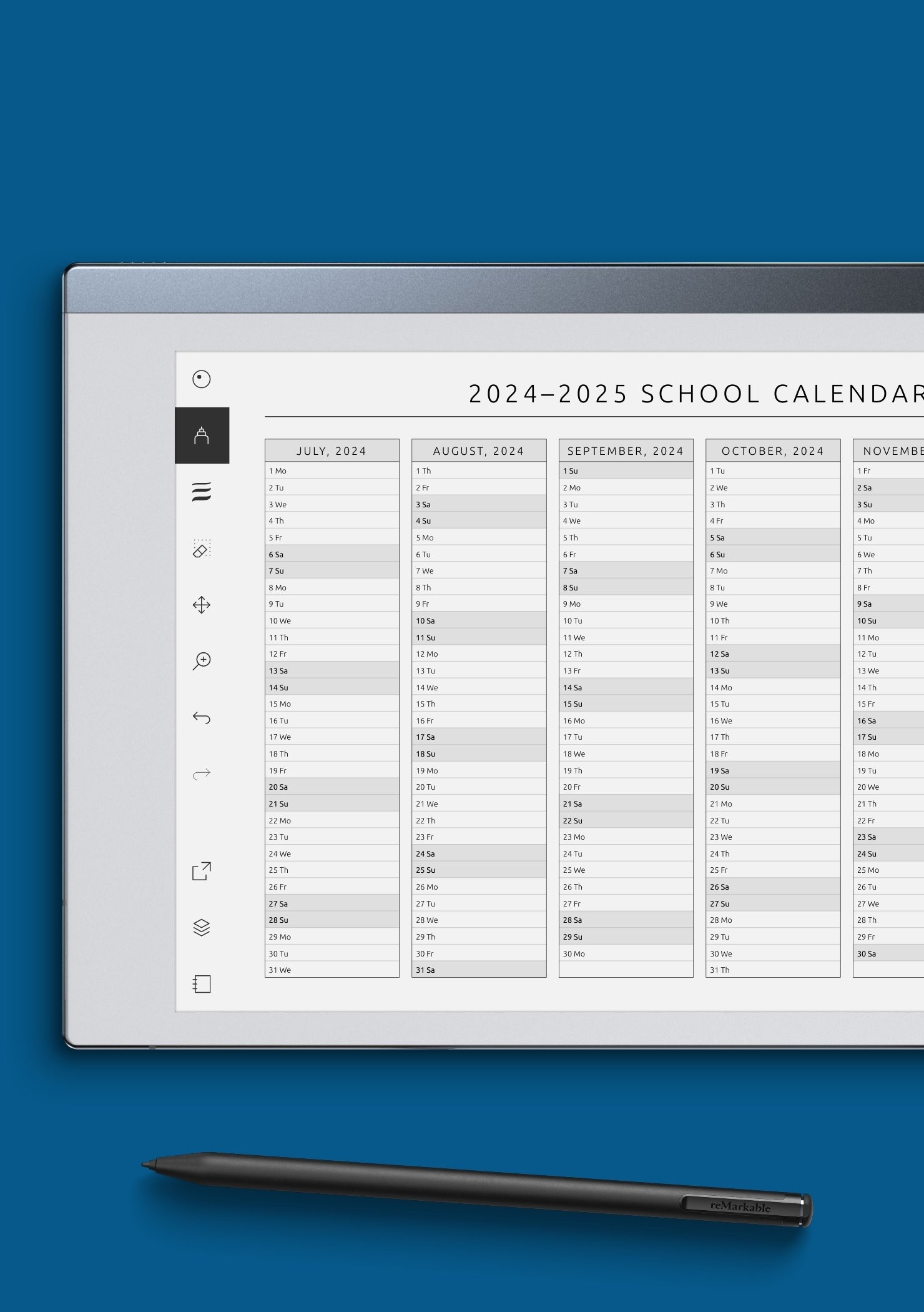 Download Printable School Calendar Template PDF Download Printable School Calendar Template PDF