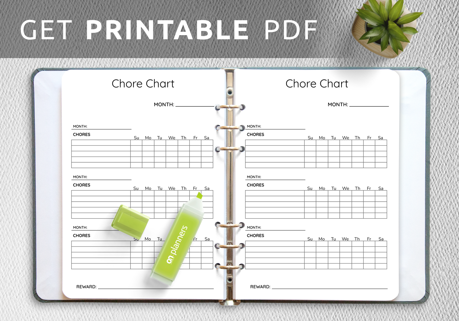 Free Printable Monthly Chore Chart Template
