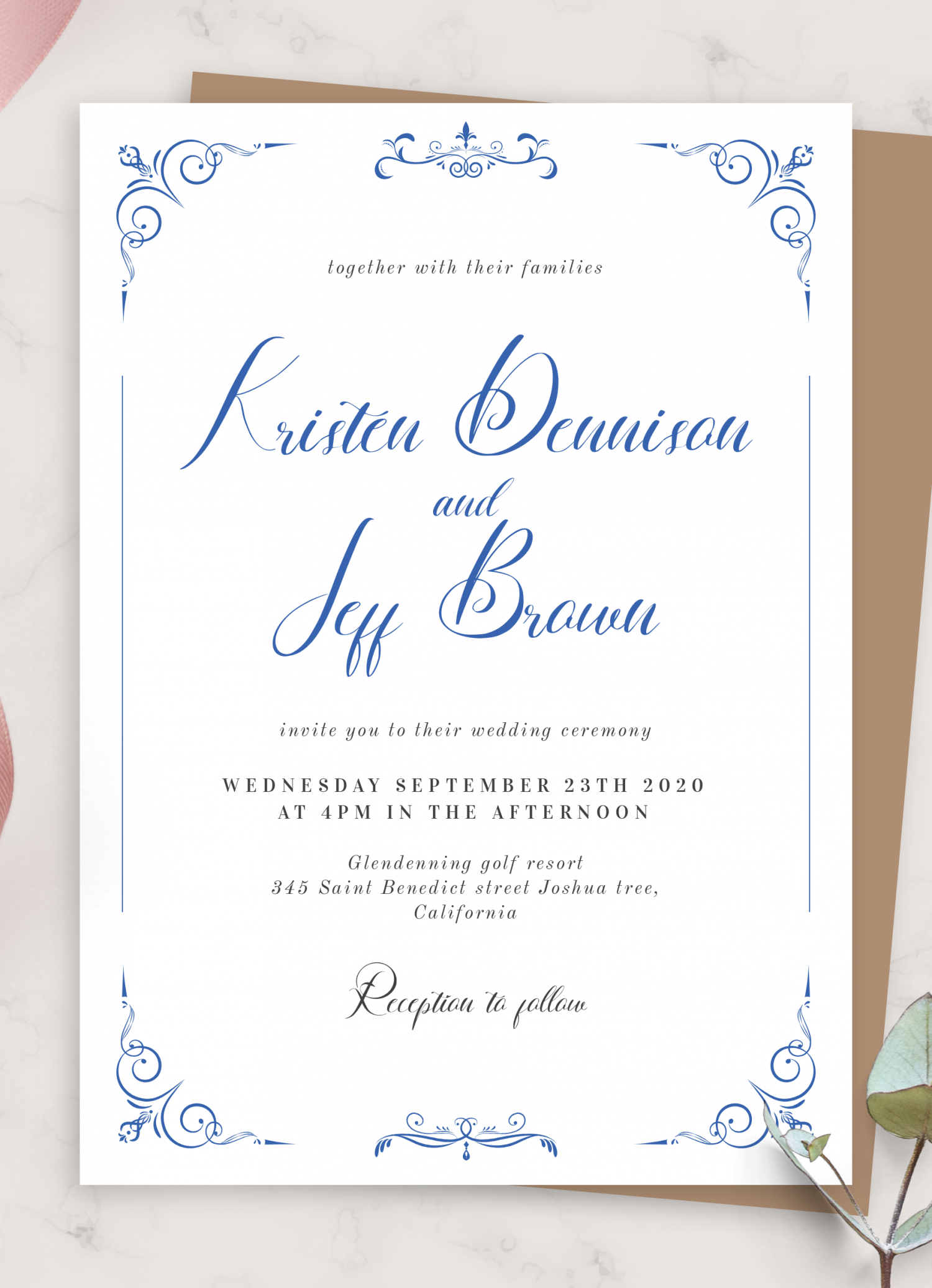Free Printable Scroll Wedding Invitation Templates