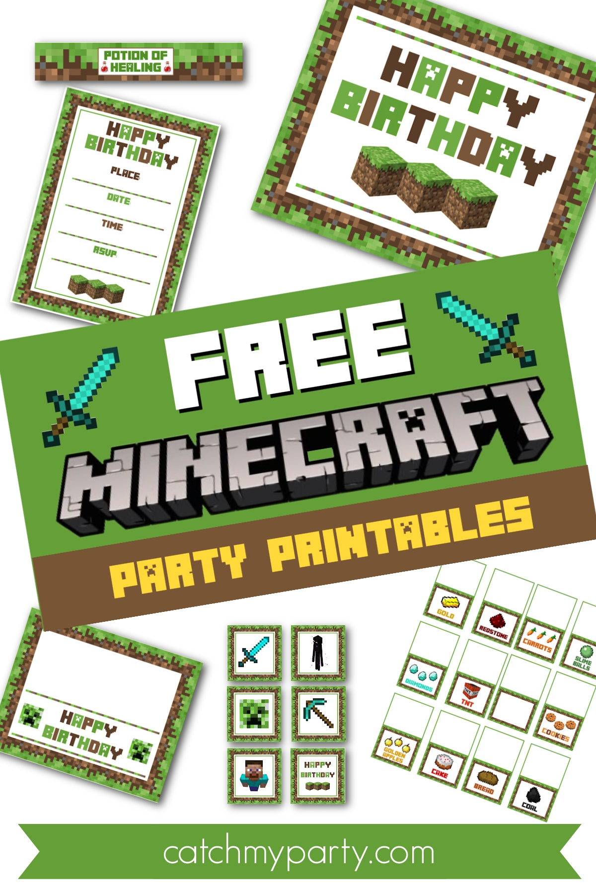 Download These Awesome FREE Minecraft Party Printables Catch My Download These Awesome FREE Minecraft Party Printables Catch My