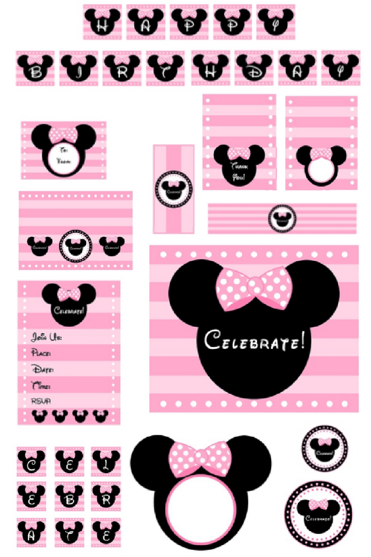 Free Printable Minny Mouse Head Template