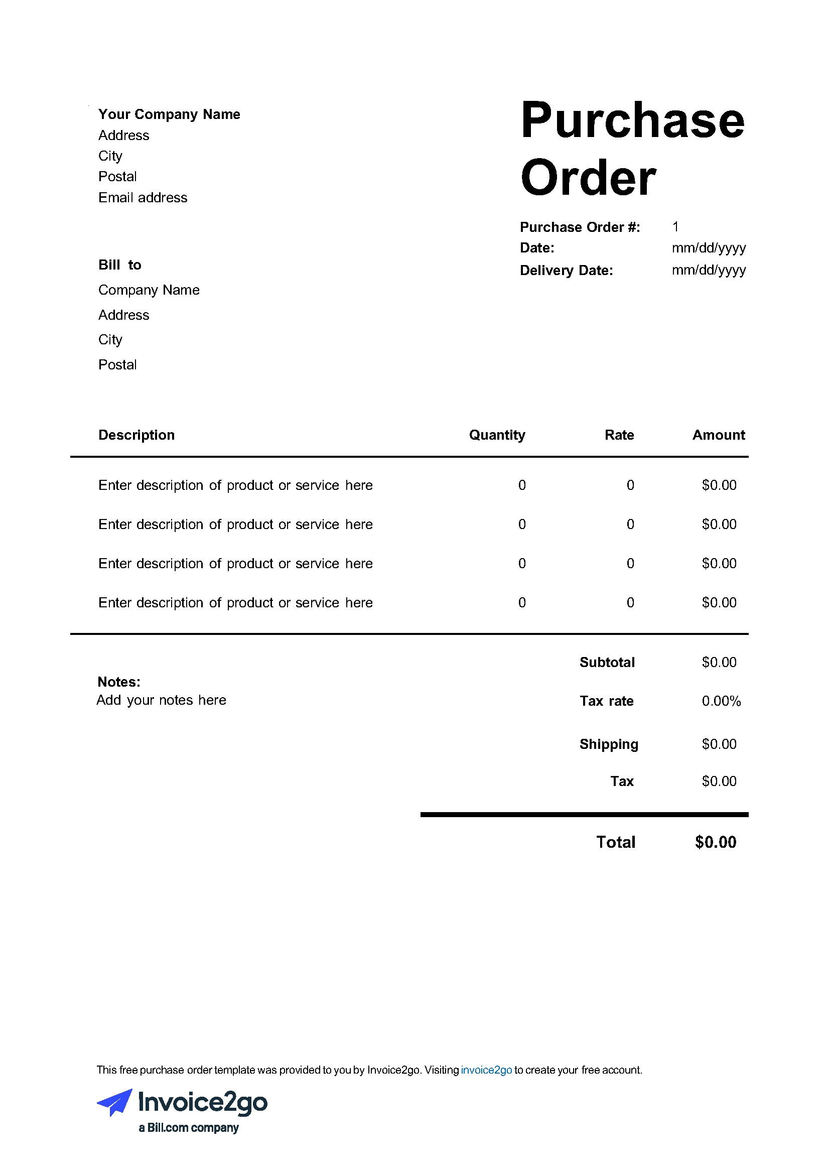 Downloadable Purchase Order Templates Invoice2go Downloadable Purchase Order Templates Invoice2go