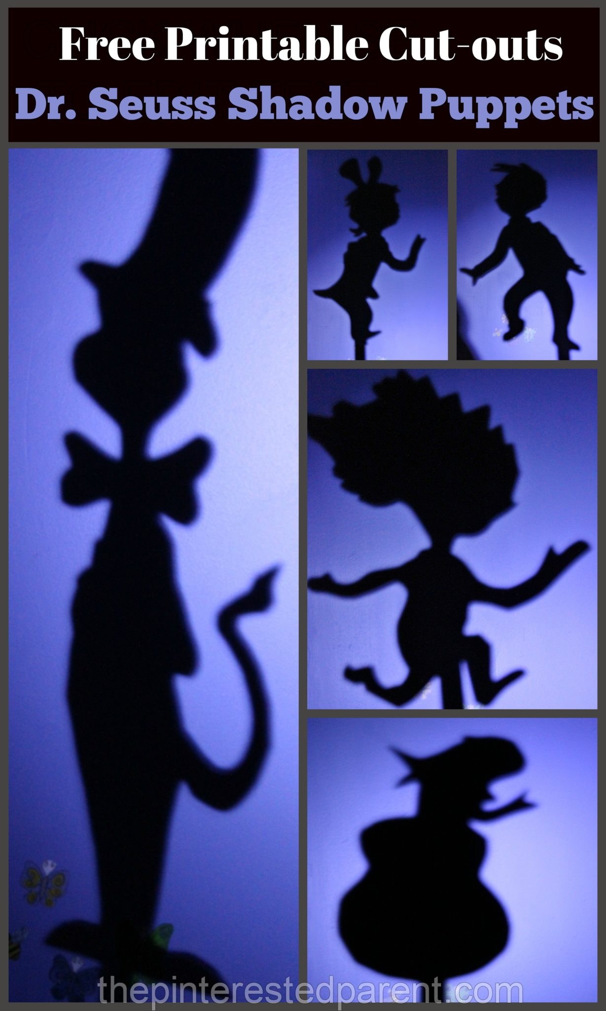 Dr Seuss Shadow Puppets Free Printable Cut outs The Pinterested Parent