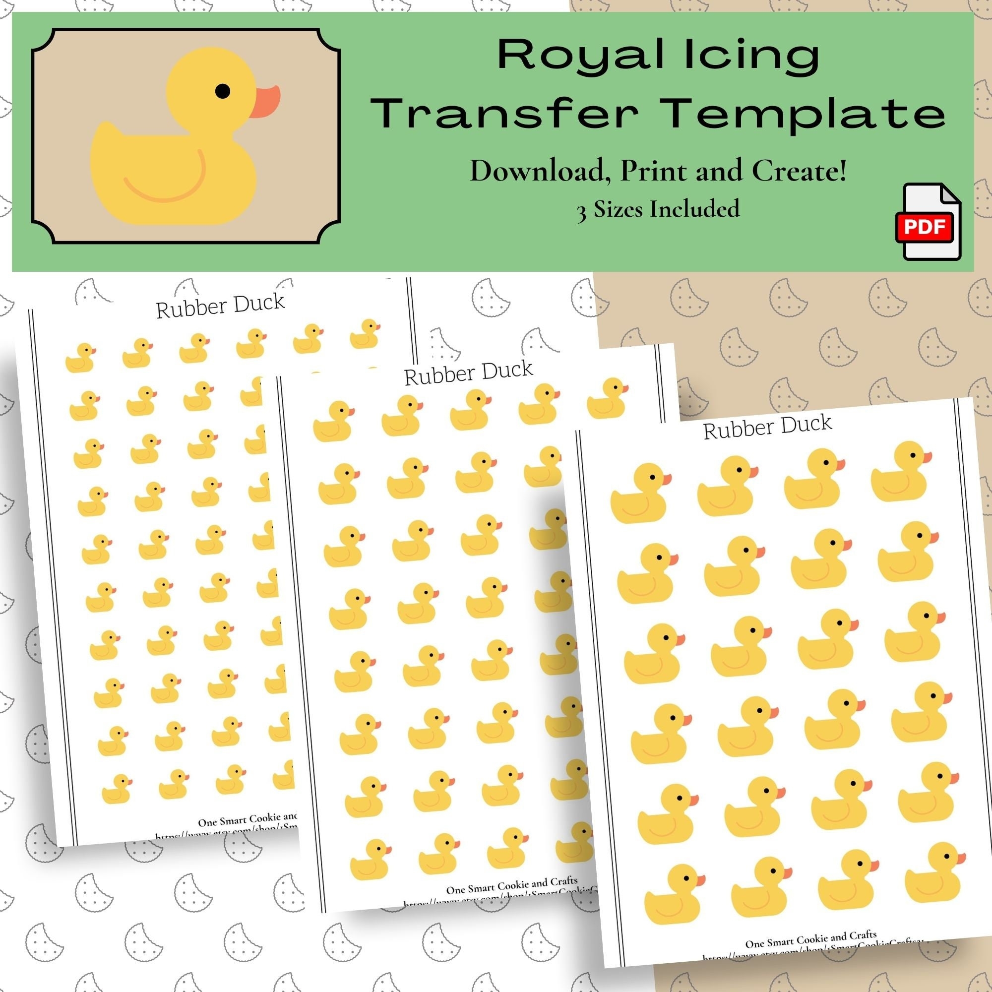 Duck Icing Transfer Sheet rubber Duck baby Shower Royal Icing 