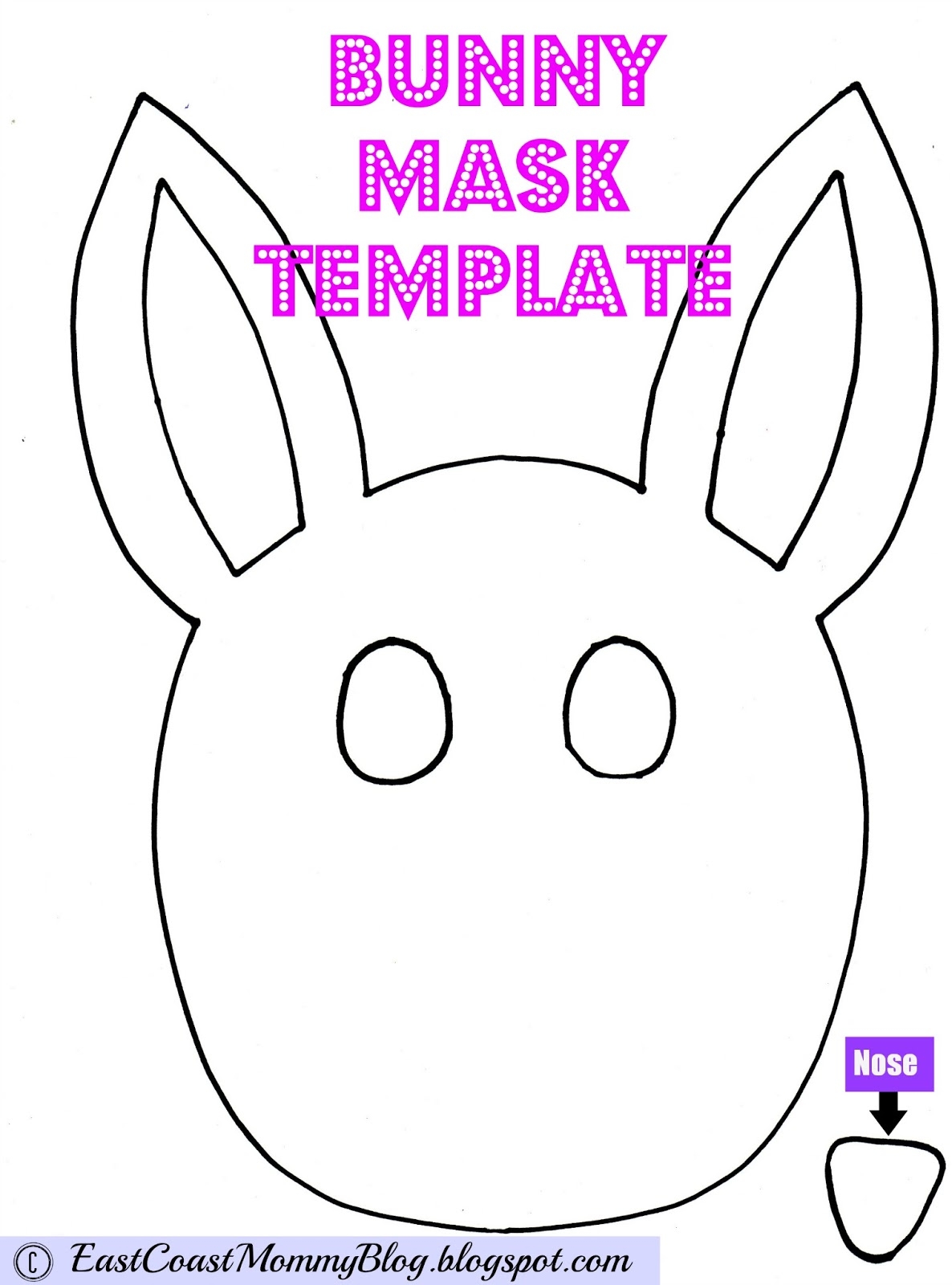 East Coast Mommy Bunny Mask For Preschoolers With FREE Printable Template East Coast Mommy Bunny Mask For Preschoolers With FREE Printable Template