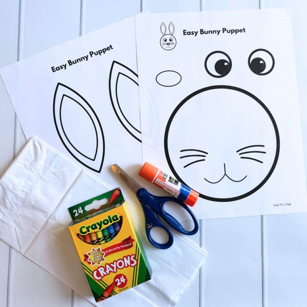 Easy Bunny Paper Bag Puppet Craft Free Printable Simply Full Of Delight