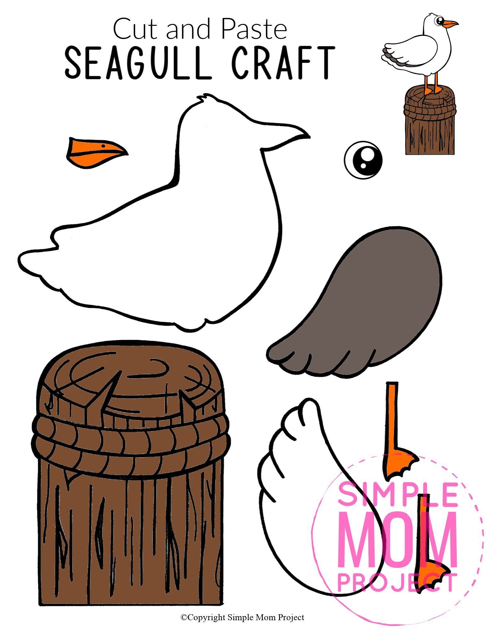 Easy DiY Seagull Craft For Kids With Free Template Simple Mom Project Easy DiY Seagull Craft For Kids With Free Template Simple Mom Project