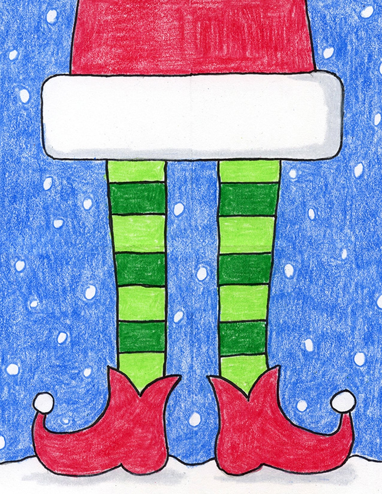 Easy How To Draw Elf Shoes Tutorial Video And Elf Coloring Page