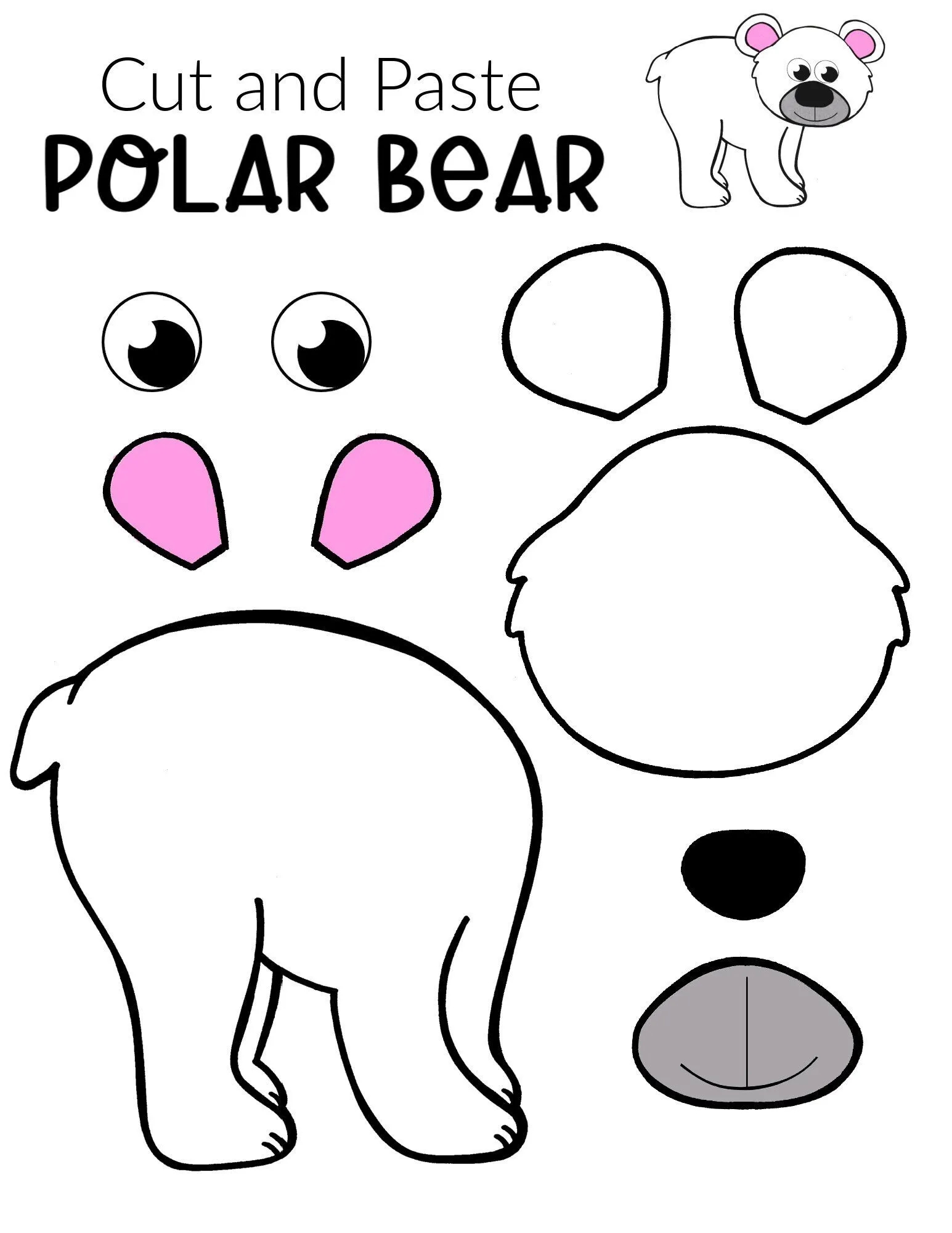 Free Printable Polar Bear Craft Template