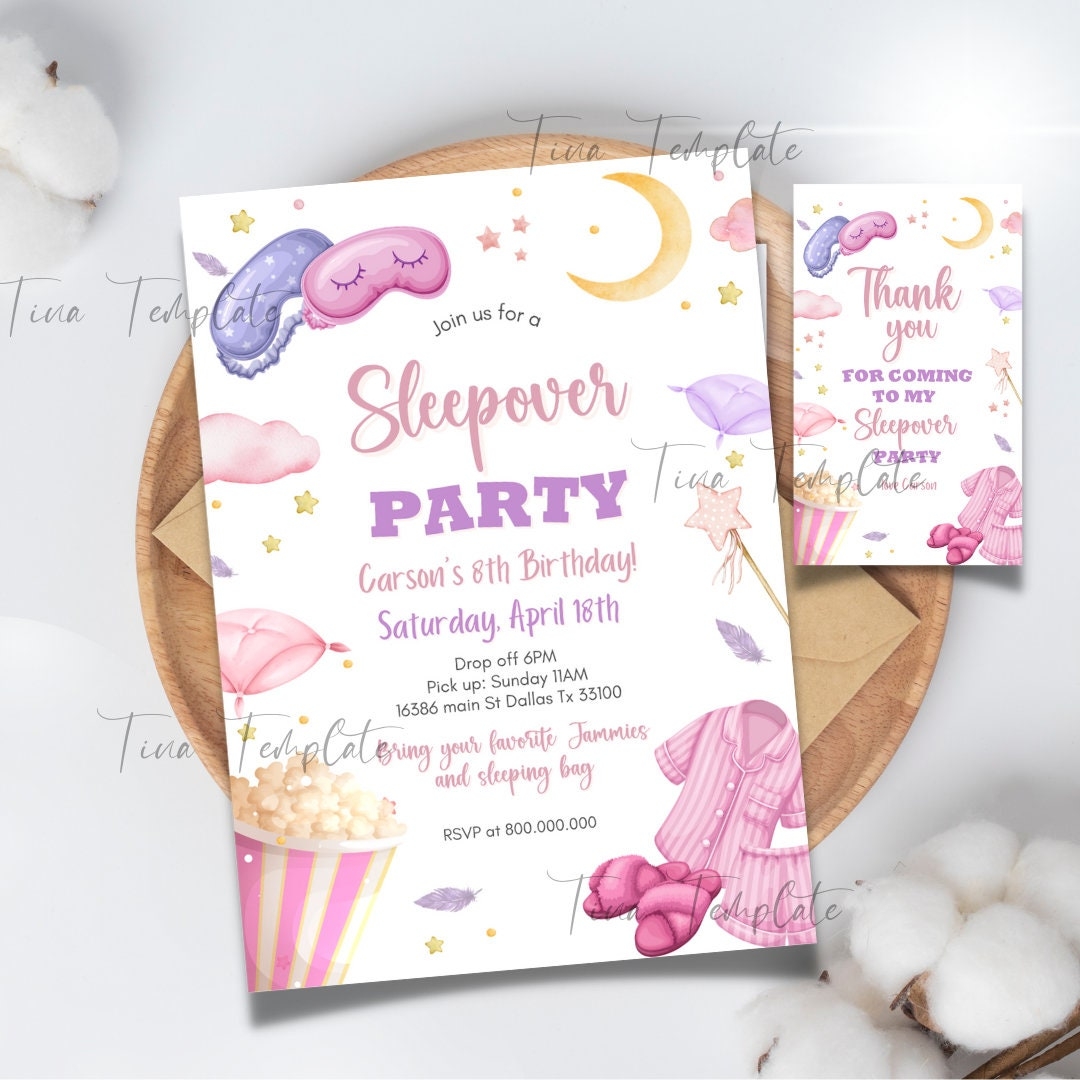 Free Printable Sleepover Invitation Templates