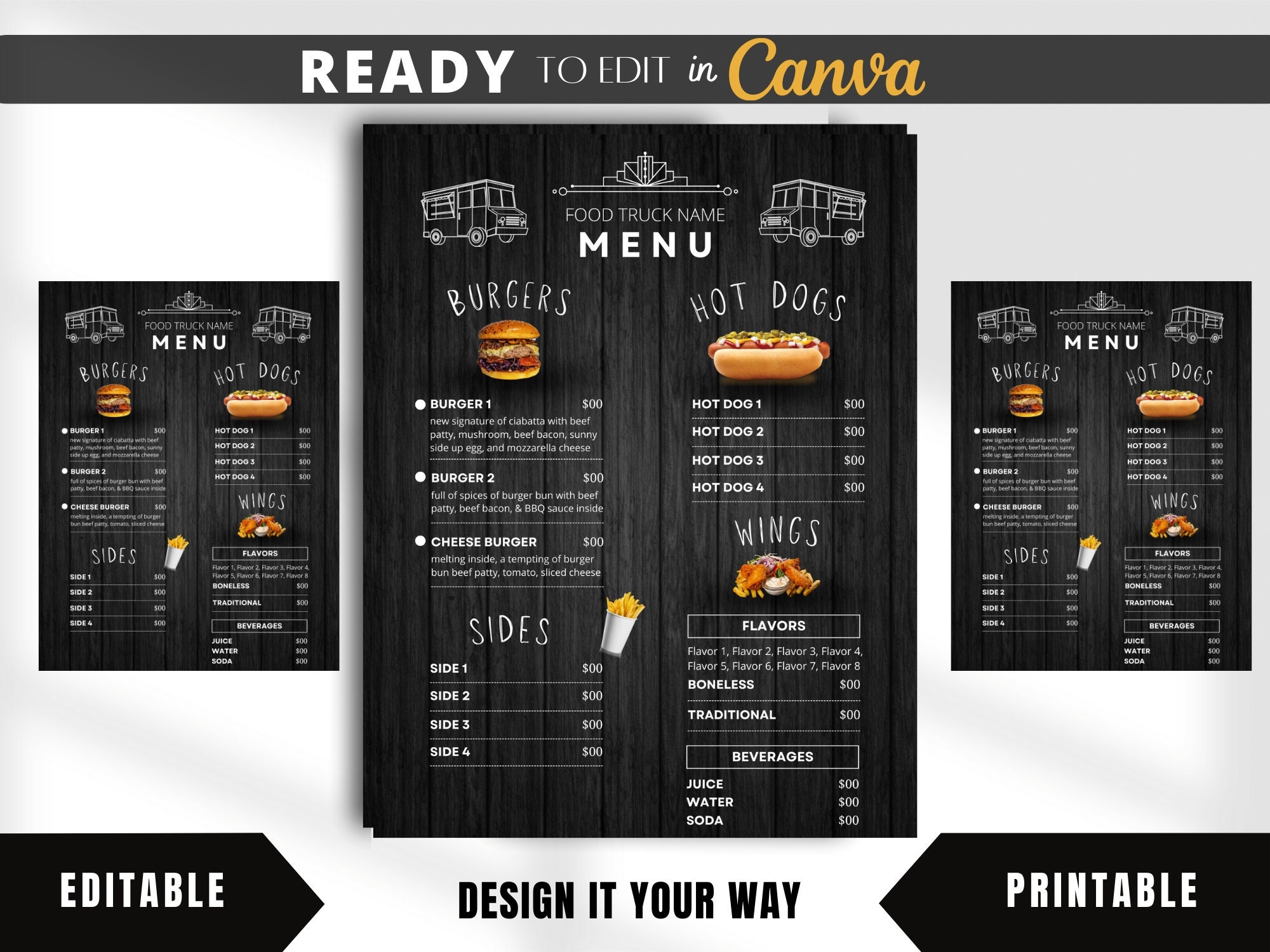 Free Printable Menu Food Truck Template